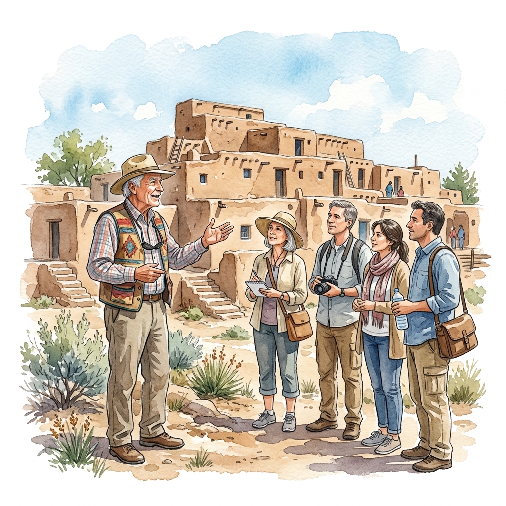 Taos travel guide illustration